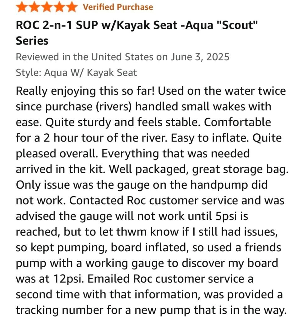 Amazon review of the best inflatable paddle board