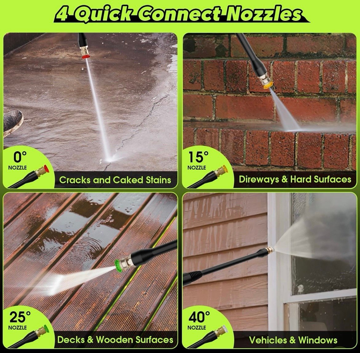 Quick connect nozzles included