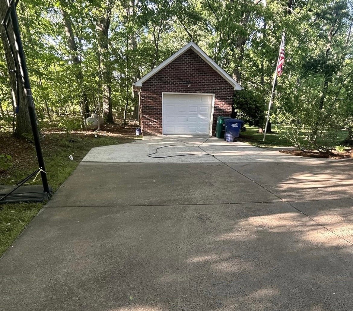 Power washed driveway