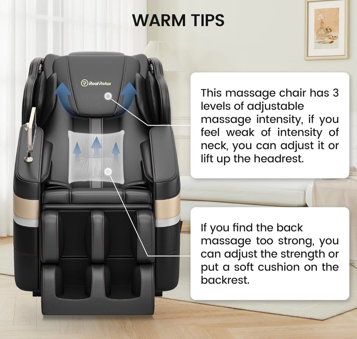 Massage chair with heat