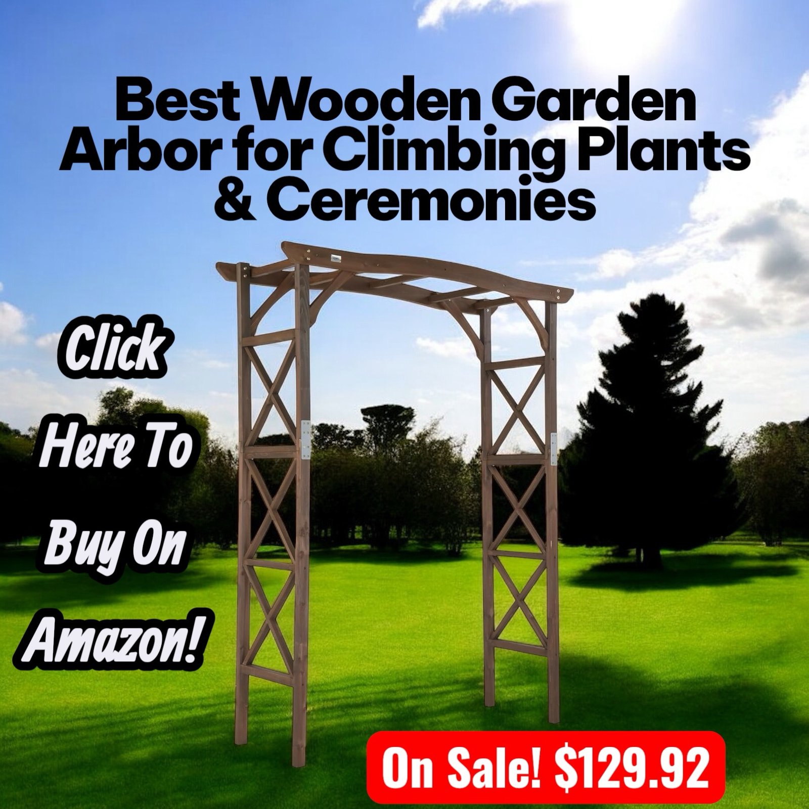 Wooden arbor from Amazon