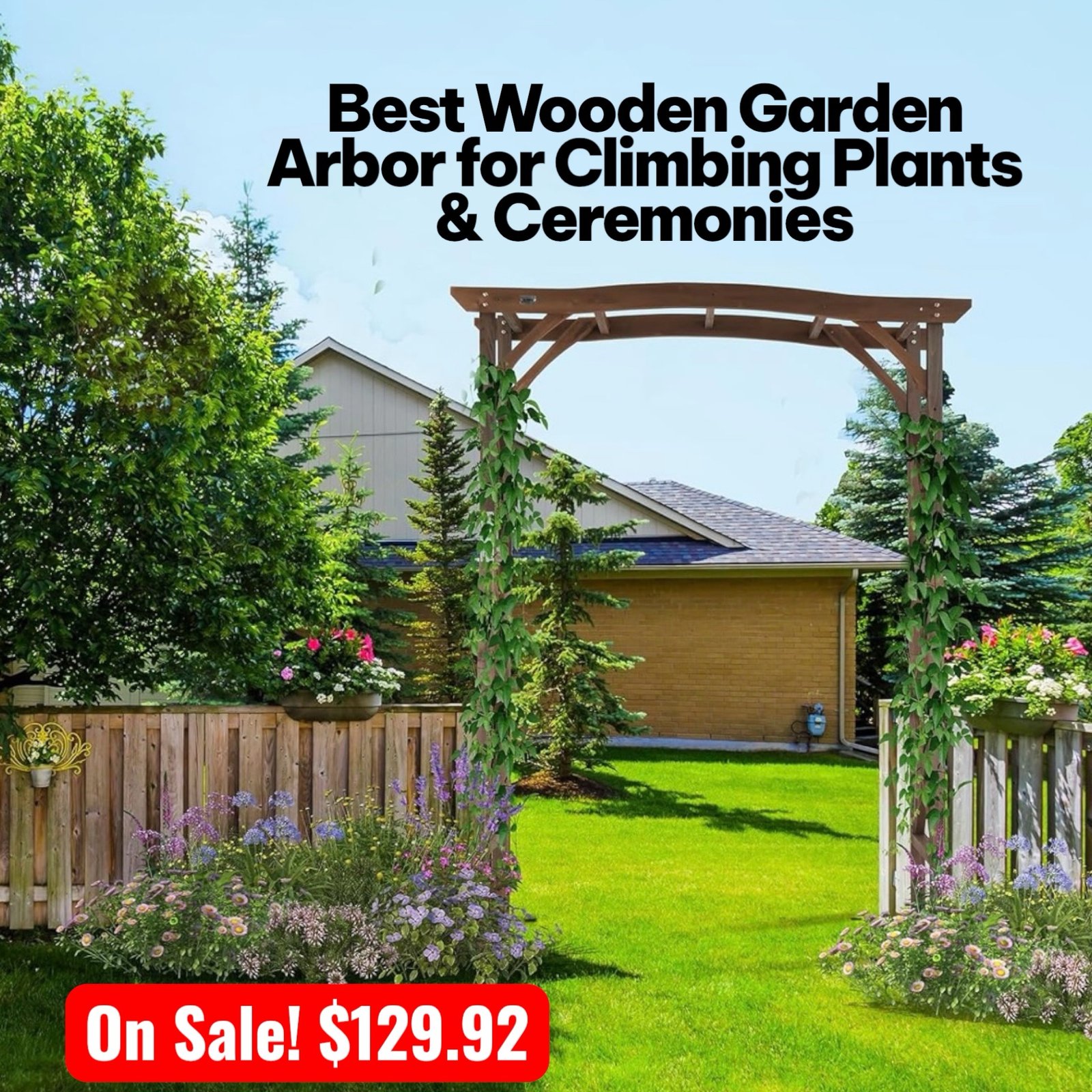 Backyard wooden arbor kit